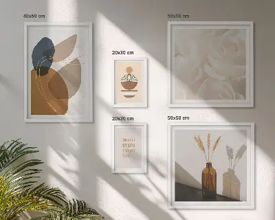 Boho rastlinski okraski poliptih v okvirju