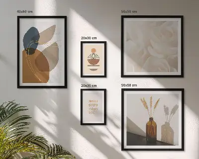 Boho rastlinski okraski poliptih v okvirju