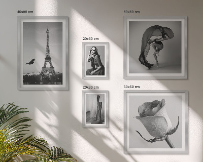 Poliptih v okvirju Eleganten črno-beli Pariz