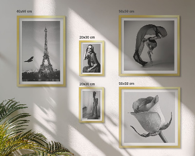Poliptih v okvirju Eleganten črno-beli Pariz