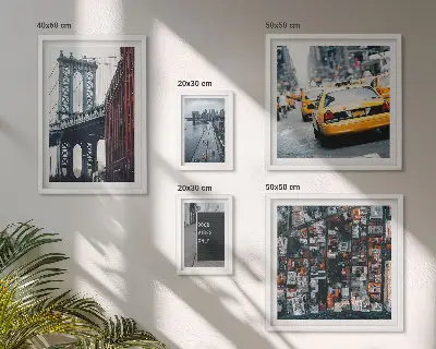 Komplet ujemajočih se slik z motivom očarljivi razgledi na New York