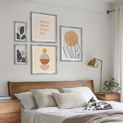 Poliptih v okvirju Elegantni slogani z rastlinsko grafiko