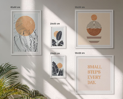 Poliptih v okvirju Elegantni slogani z rastlinsko grafiko