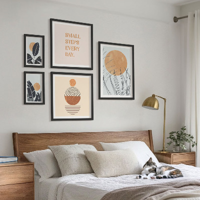 Poliptih v okvirju Elegantni slogani z rastlinsko grafiko