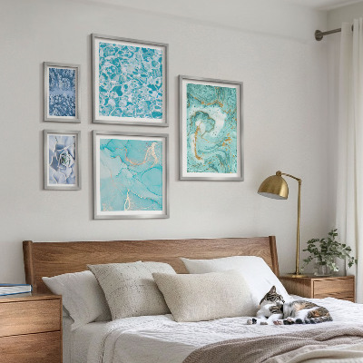 Set 5 slik v okvirju Elegantni turkizno modri poudarki