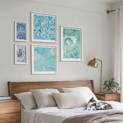 Set 5 slik v okvirju Elegantni turkizno modri poudarki