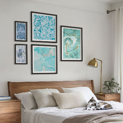 Set 5 slik v okvirju Elegantni turkizno modri poudarki