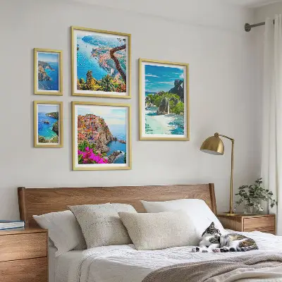 Razgledi na obmorsko pokrajino komplet ujemajočih se slik