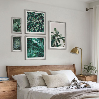 Set 5 slik v okvirju Rastlinski motivi zeleni listi