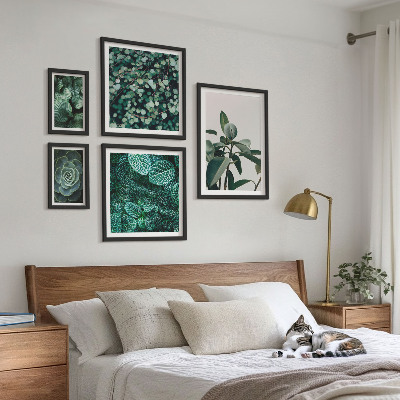 Set 5 slik v okvirju Rastlinski motivi zeleni listi