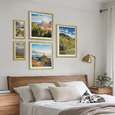Komplet 5 slik v okvirju gorske pokrajine in narava