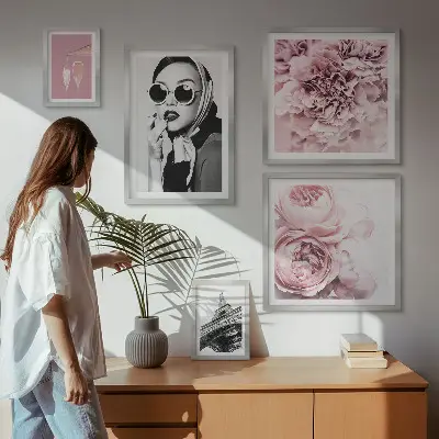 Elegantni portreti vrtnic poliptih v okvirju