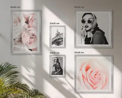 Elegantni portreti vrtnic komplet 5 slik v okvirju