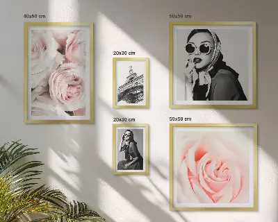Elegantni portreti vrtnic komplet 5 slik v okvirju