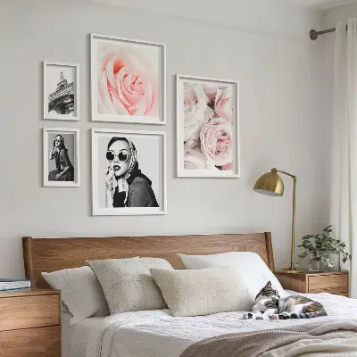 Elegantni portreti vrtnic komplet 5 slik v okvirju