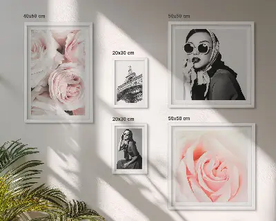 Elegantni portreti vrtnic komplet 5 slik v okvirju