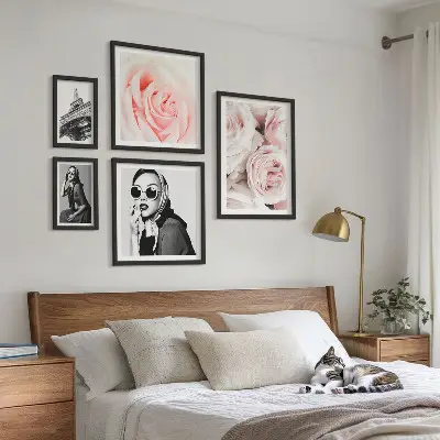 Elegantni portreti vrtnic komplet 5 slik v okvirju