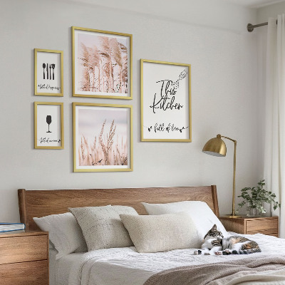 Komplet ujemajočih se slik Boho kuhinja obožuje kuhanje