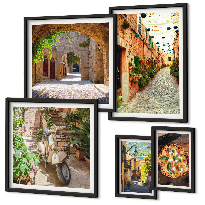 Poliptih v okvirju Očarljive ulice italijanskih jedi