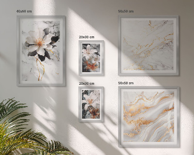 Set 5 slik v okvirju Cvetje marmorna eleganca