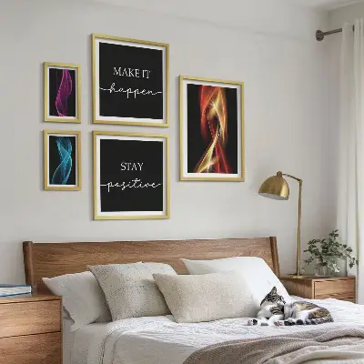 Komplet ujemajočih se slik citati, svetlobni vzorci in navdihi