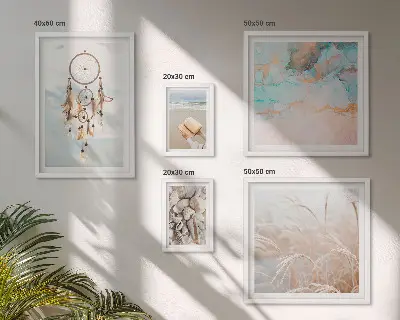 Komplet 5 slik v okvirju boho motiv s plažo in naravo