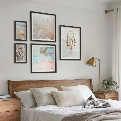 Komplet 5 slik v okvirju boho motiv s plažo in naravo
