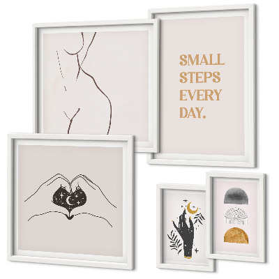 Set 5 slik v okvirju Motivacija pozitivno razmišljanje minimalizem