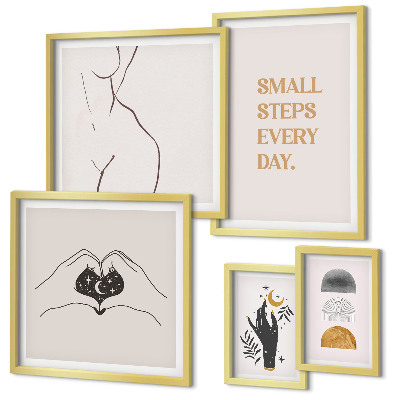 Set 5 slik v okvirju Motivacija pozitivno razmišljanje minimalizem