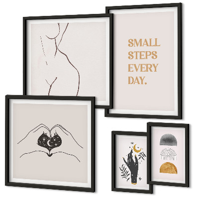 Set 5 slik v okvirju Motivacija pozitivno razmišljanje minimalizem