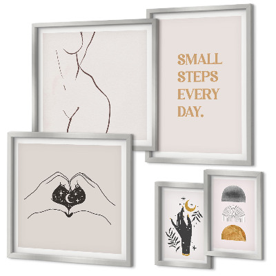 Set 5 slik v okvirju Motivacija pozitivno razmišljanje minimalizem