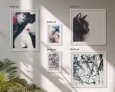 Elegantni abstraktni portreti komplet 5 slik v okvirju