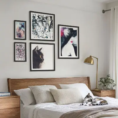 Elegantni abstraktni portreti komplet 5 slik v okvirju