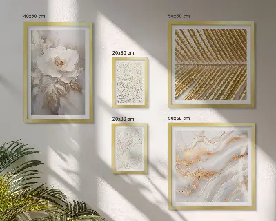 Komplet ujemajočih se slik z elegantnimi cvetličnimi motivi