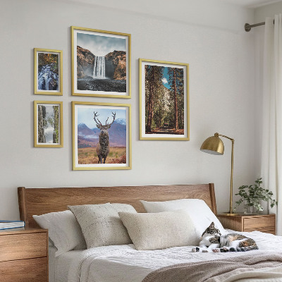 Komplet ujemajočih se slik Pokrajine slapovi narava