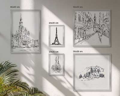 Poliptih v okvirju Elegantne arhitekturne ilustracije
