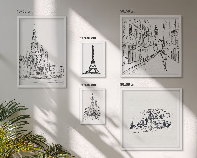 Poliptih v okvirju Elegantne arhitekturne ilustracije