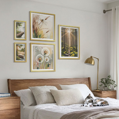 Set 5 slik v okvirju Gozdne pokrajine narava mir
