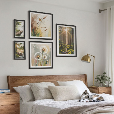 Set 5 slik v okvirju Gozdne pokrajine narava mir