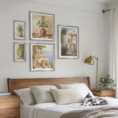 Komplet ujemajočih se slik Elegantne notranje ulične rastline