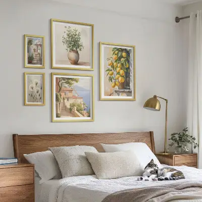 Poliptih v okvirju citrusni poudarki v mediteranskem slogu