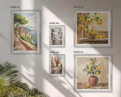 Očarljivi sredozemski razgledi poliptih v okvirju