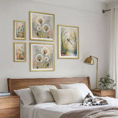 Komplet ujemajočih se slik Cvetlični kačji pastirji v naravnem slogu