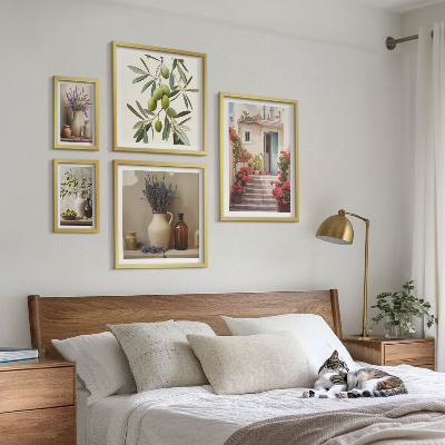 Poliptih v okvirju Elegantna notranjost cvetje sadje