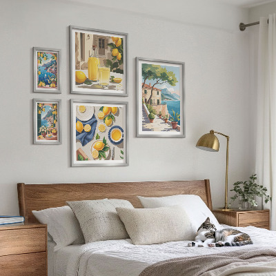Set 5 slik v okvirju Limone s slikovitim razgledom
