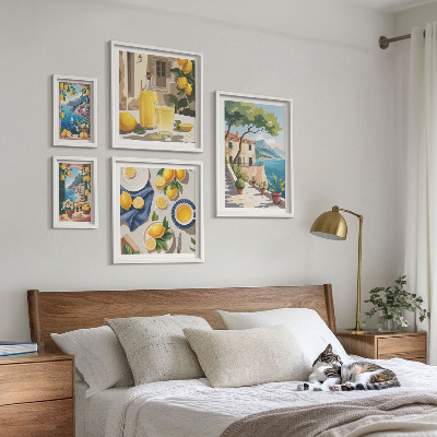 Set 5 slik v okvirju Limone s slikovitim razgledom