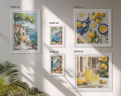 Set 5 slik v okvirju Limone s slikovitim razgledom