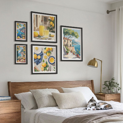 Set 5 slik v okvirju Limone s slikovitim razgledom