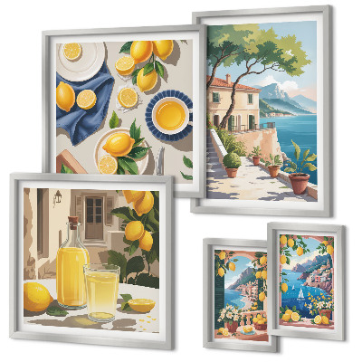 Set 5 slik v okvirju Limone s slikovitim razgledom
