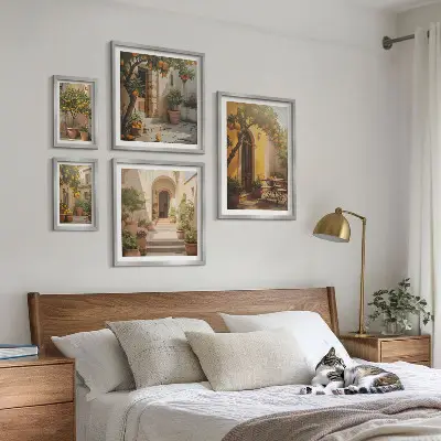 Očarljive oranžne ulice poliptih v okvirju